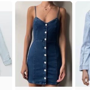 Zara Denim button up mini dress